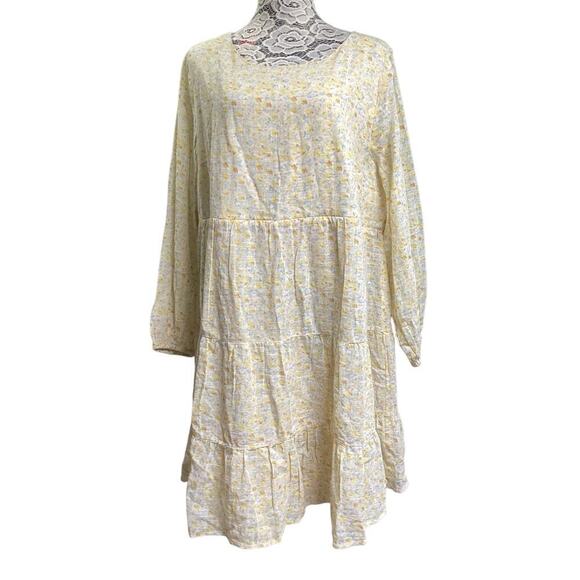 Kindred Bravely Millie Tiered Nursing & Maternity Dress Size XXL Color: Yellow - Picture 1 of 5